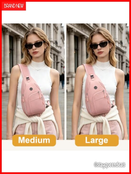 Waterproof Nylon Crossbody Sling Bag with Adjustable Strap for Travel Hiking main image 5